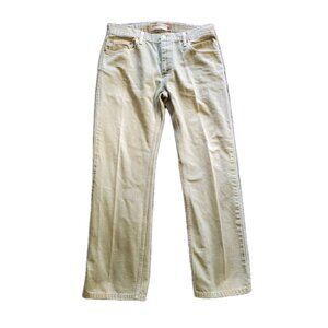 Levi's 505 Regular Straight Fit Mens 34 X 30 Stone Wash Faded Green